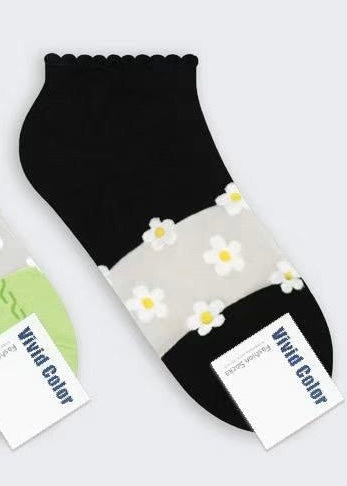 See-Through Twisted Blossom Socks