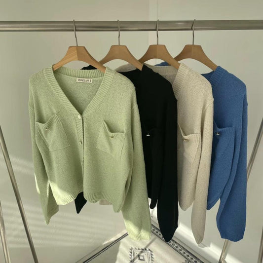 Relaxed Textured Button-Up Cardigan
