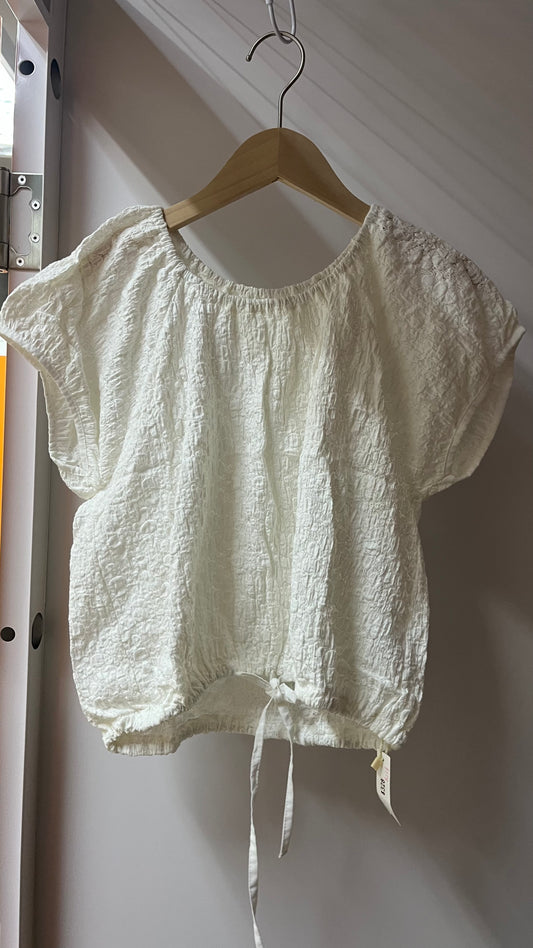 Soft Crinkle Drawstring Blouse